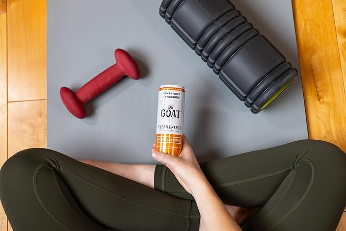 BeGOAT Clean Energy | Grapefruit Tangerine | 6 Ingredients Plant-Based Non-GMO Vegan | 200mg Natural Caffeine | 12 fl oz Cans (Pack of 12)