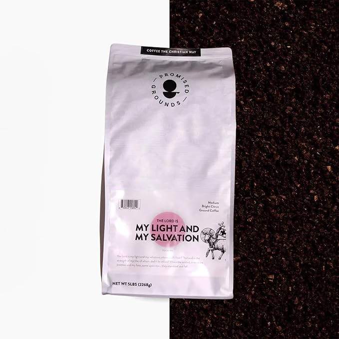 Psalm 27 Ground Coffee Medium Roast (5lb Bulk Bag) – Bold Citrus Notes Single Origin Nicaragua Fresh Roasted Faith-Inspired – Supports Clean Water Missions Resealable for Freshness