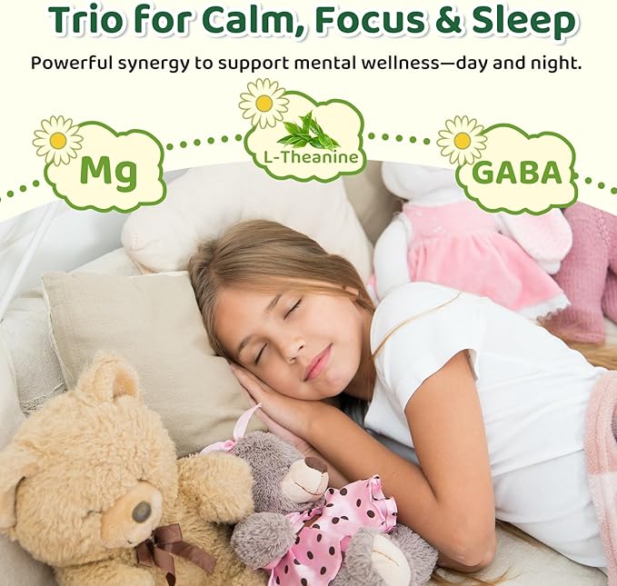 Liposomal GABA L-Theanine Drops for Kids - Liquid GABA Supplement with Magnesium Chamomile Lemon Balm &amp Vitamin B6 - Support Relaxation Focus &amp Stress Relief for Kids &amp Adults - Pineapp