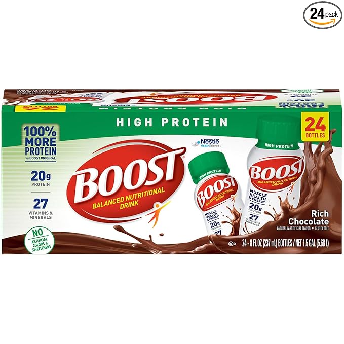 Boost High Protein Nutritional Energy Drink Chocolate 8 Ounce Bottle (Pack of 24)