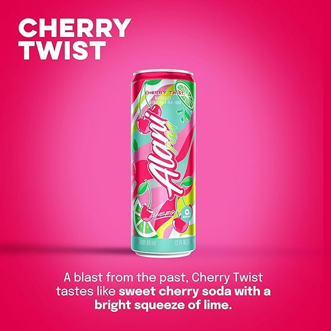 New Alani Energy Drinks Blue Slush Orange Kiss Cherry Twist New Flavors Variety Pack Sugar-Free Low-Calorie 200mg Caffeine Energy Boost Drinks 12 fl oz (Pack of 6)