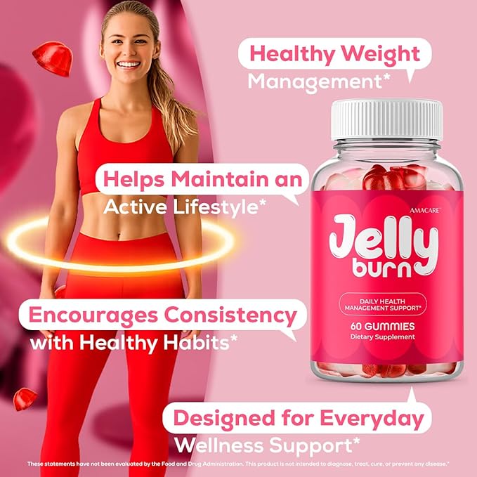 (2 Pack) Jelly Burn Gummies – Advanced JellyBurn Gummy Premium Formula Daily JellyBurnGummies All Natural Maximum Strength Vitamin Support for Overall Health and Wellness 120 Gummies for 2 Months