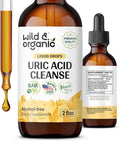 Wild &amp Organic Uric Acid Cleanse Drops - Tart Cherry Turmeric Chanca Piedra Stone Breaker Complex for Kidney Cleanse - Uric Acid Support Supplement - Vegan Sugar &amp Alcohol-Free Tincture - 2