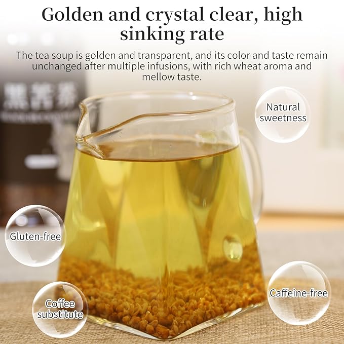 Wanhua Hall Black Buckwheat Tea 540g/19oz Herbal Tea Roasted Buckwheat Pure Natural No Additive Organic Tea Caffeine Free黑苦荞 苦荞茶