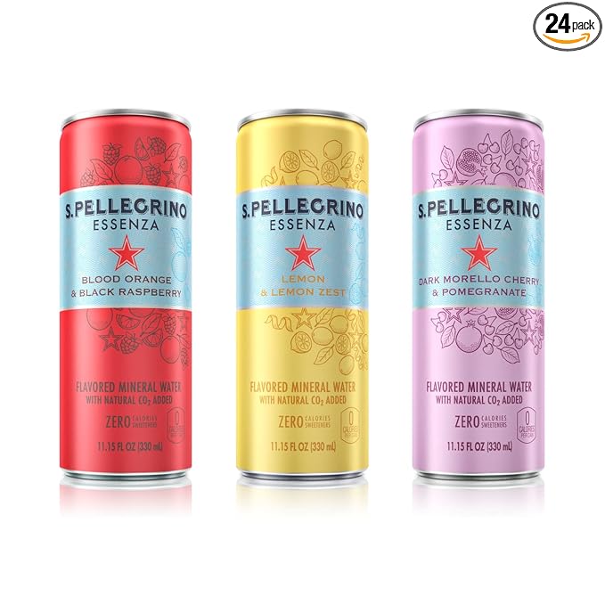 S.Pellegrino Essenza Variety pack - Blood Orange Lemon Dark Morello Cherry11.15 Fl. Oz (Pack of 24)