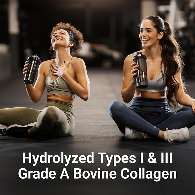 Essential Elements Hydrolyzed Collagen Peptides Powder for Men &amp Women - Joint Skin Hair &amp Nail Support - 15 Grams of Type I &amp III Grass-Fed Bovine Collagen - 30 Servings