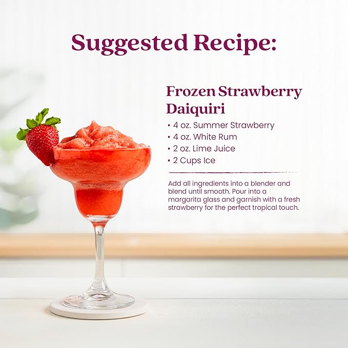 Smartfruit Summer Strawberry + Antioxidants – 100% Real Fruit Purée with Strawberries Apple &amp Pineapple – Great for Smoothies Juice Yogurt Cocktails Teas &amp More – 48oz