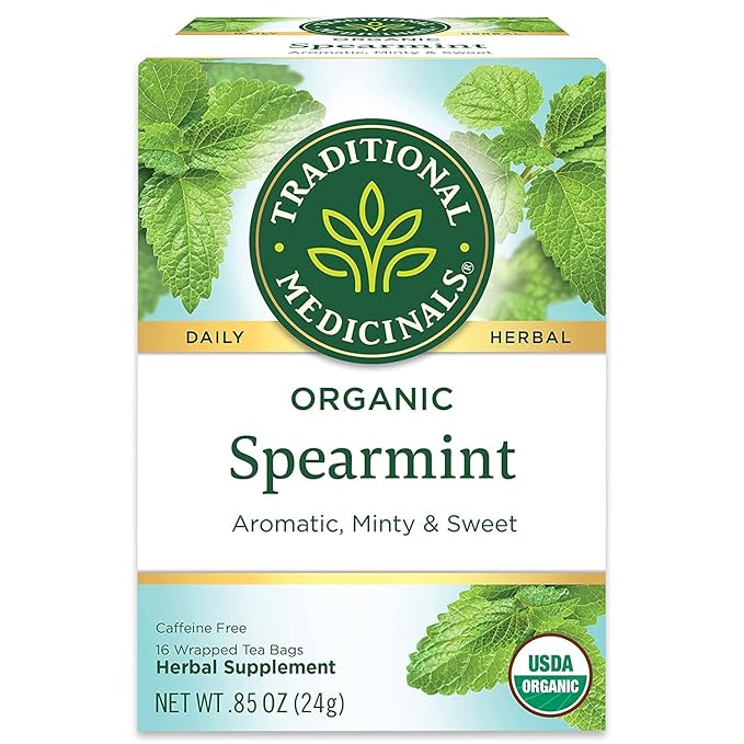 Traditional Medicinals Tea Organic Spearmint Supports Everyday Wellness Healthy &amp Refreshing 48 Tea Bags (3 Pack)