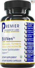 Premier Research Labs BiliVen -Gallbladder &amp Liver Cleanse Supplement Gallbladder Support Pills with Artichoke Extract Milk Thistle Vitamin B6 Beet Root Turmeric Curcumin- 60 Vegetarian Caps