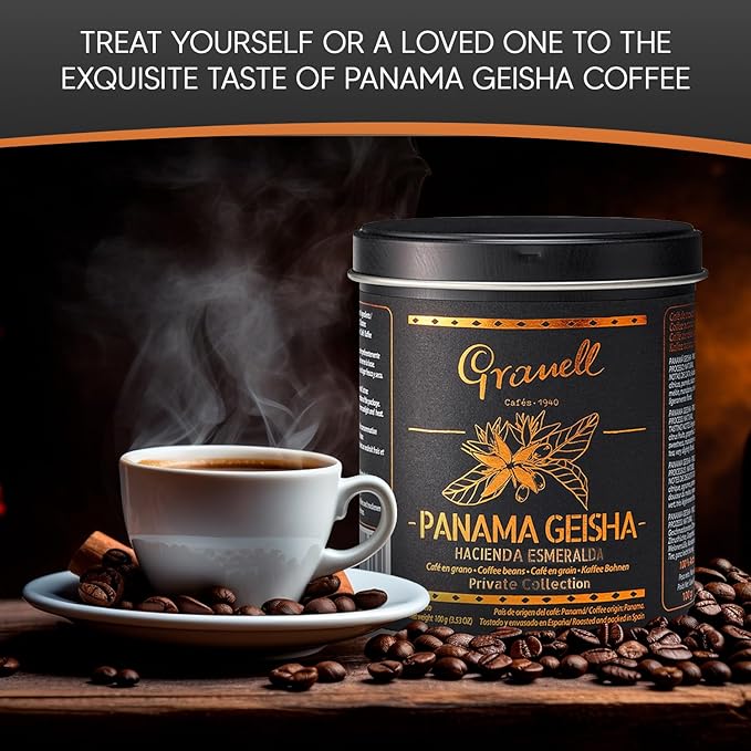 Panama Geisha Coffee Beans: Cafés Granell Hacienda Esmeralda Whole Bean Coffee Medium Roast Premium Low Acid Panama Coffee from Arabica Coffee Beans Gourmet Coffee Lover Gifts for Men &amp Women 3.