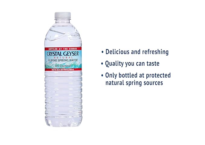 CRYSTAL GEYSER SINCE 1977 Pallet Of 84 Cases Of Alpine 100% Natural Spring Water 24 16.9oz bottlesper Case Bottled at The Source Clear (CGW24514PL)