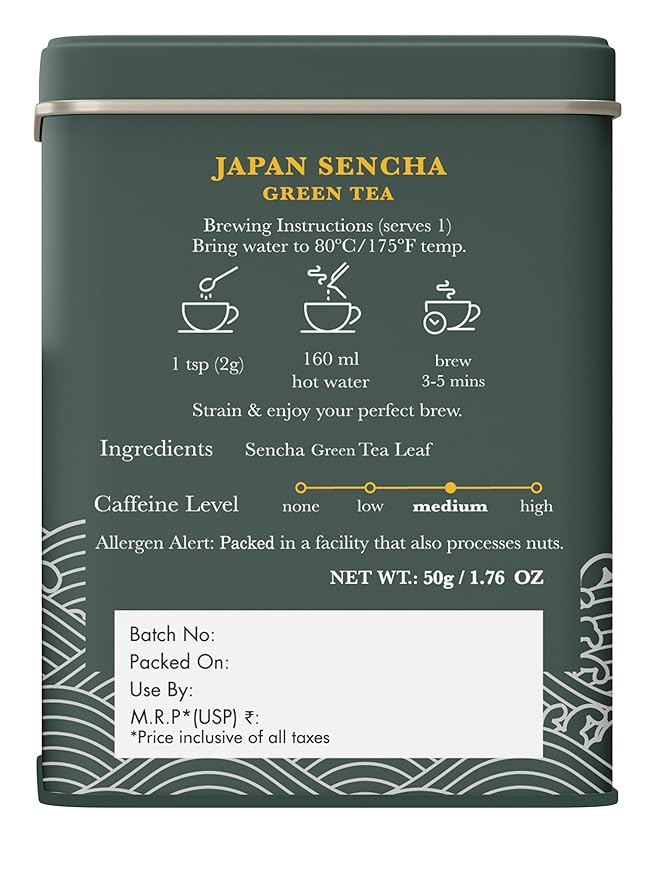 Luxmi Estates - Japanese Sencha Green Tea - 50g 1.76 Oz (25 cups) | Authentic Japanese Sencha Tea by First Leaves | Mild Rich &amp Refreshing Premium Tea