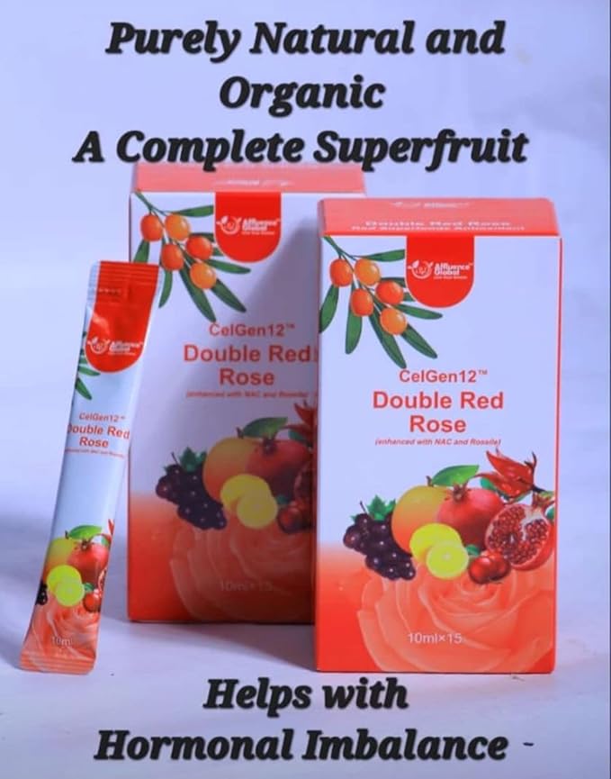 CelGen12 Double Red Rose Natural Immune Support Supplement Mixed Fruit Blend 15 Sachets 10ml