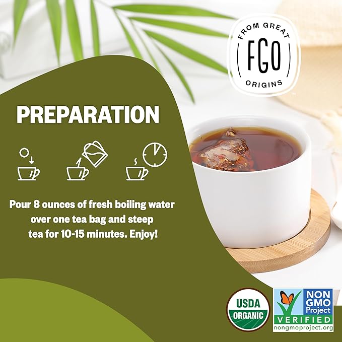 FGO Organic Thyme Leaf Tea 100 Count Eco-Conscious Tea Bags Caffeine Free Resealable Bag Packaging May Vary (Pack of 1)