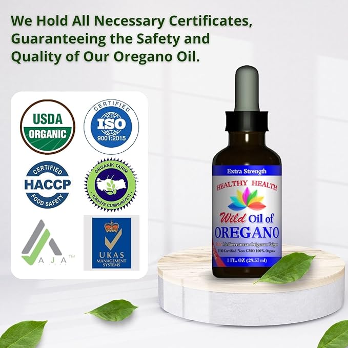 Oregano Oil - Wild Mediterranean - ECO Certified Organic Extra Strength 83% Carvacrol Liquid Immune Support Vegan Aceite de Oregano Non GMO 1 fl. OZ