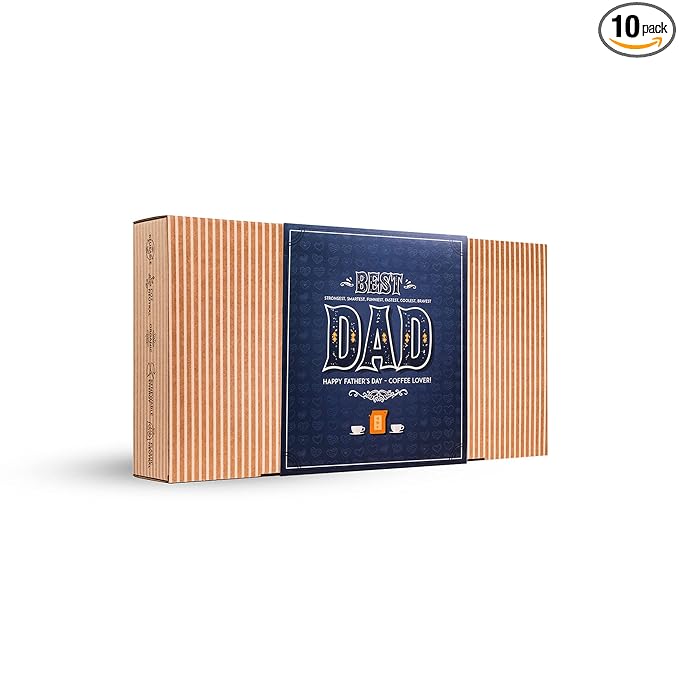 Father's Day Gift Box for Coffee Lovers - 10 of The World's Finest Single Estate Specialty &amp Organic Coffees | Brew &amp Enjoy Anytime Anywhere | Hamper Style Letterbox Gift Idea for Dad &amp H