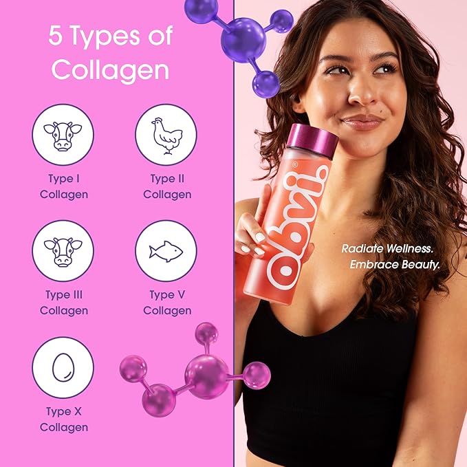 Obvi Collagenic Burn Powder | Multi-Collagen Peptide Blend with GBB Ashwagandha &amp Green Coffee | Pineapple Coconut 25 Servings
