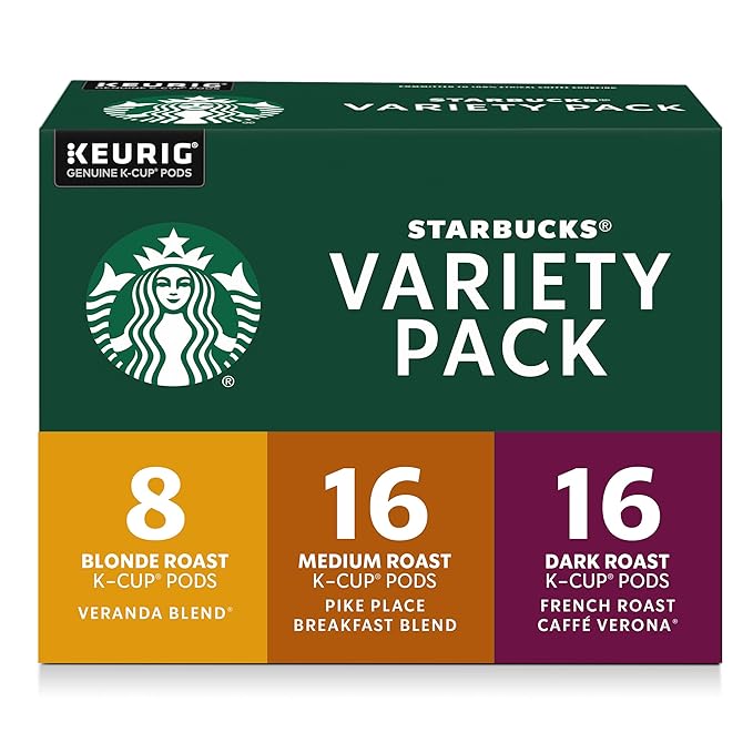 Starbucks K-Cup Coffee Pods Starbucks Blonde Medium and Dark Roast Hot or Iced Coffee Variety Pack 40 Keurig Pods