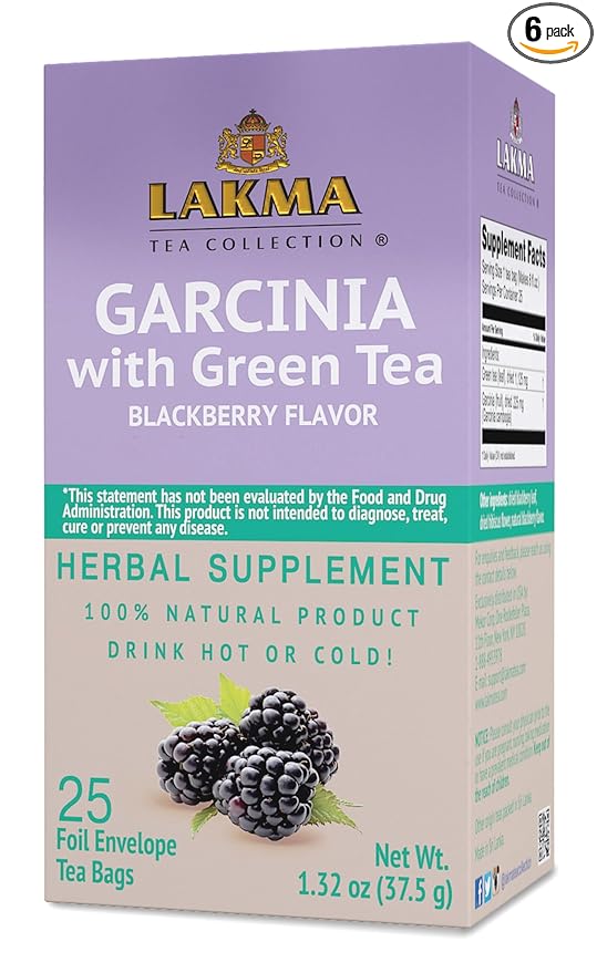 HYLEYS Lakma Super Cleanse Tea with Acai Berry - 25 Tea Bags - (6 Pack - 150 Tea Bags Total)