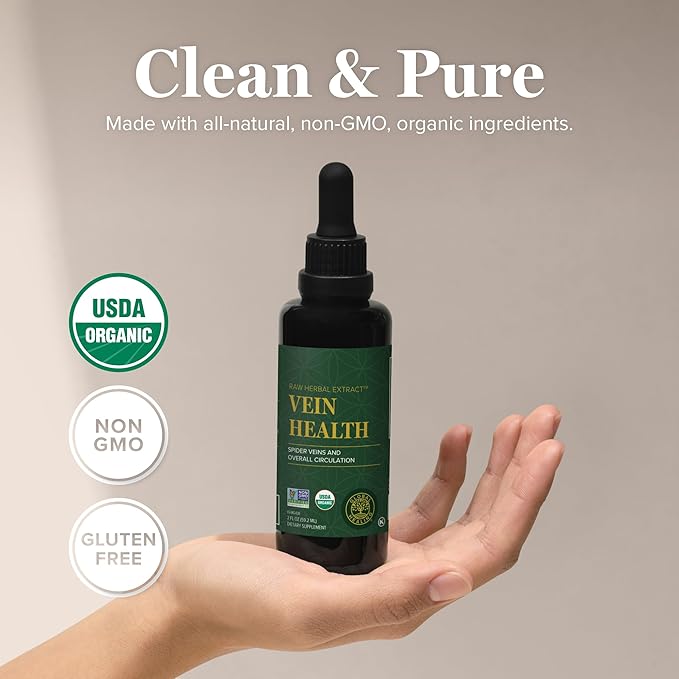 Global Healing Plant-Based Vein Health Liquid Vegan Supplement Drops to Support Blood Flow &amp Circulation Helps with Spider &amp Varicose Veins for Healthy Legs - Organic Horse Chestnut Root - 2