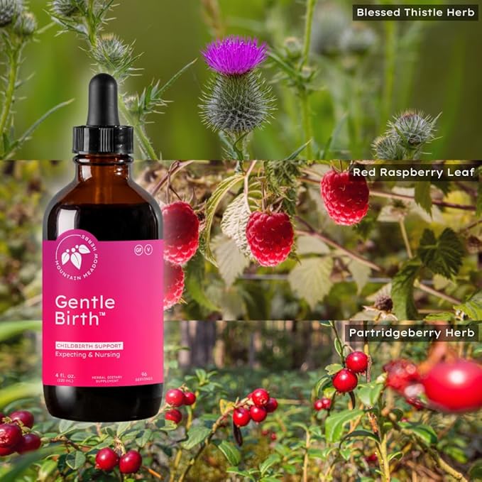 Mountain Meadow Herbs Gentle Birth for Birth Prep/Labor Prep Fast Acting Liquid Herbal Extract for Childbirth Support - 4oz