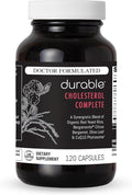 Durable Cholesterol Complete – Organic Red Yeast Rice 1600 mg + Bergamonte® Citrus Bergamot 1000 mg + Ubiqsome® CoQ10 + Olive Leaf + Vitamin C – Doctor Formulated Made in USA (120 Capsules)