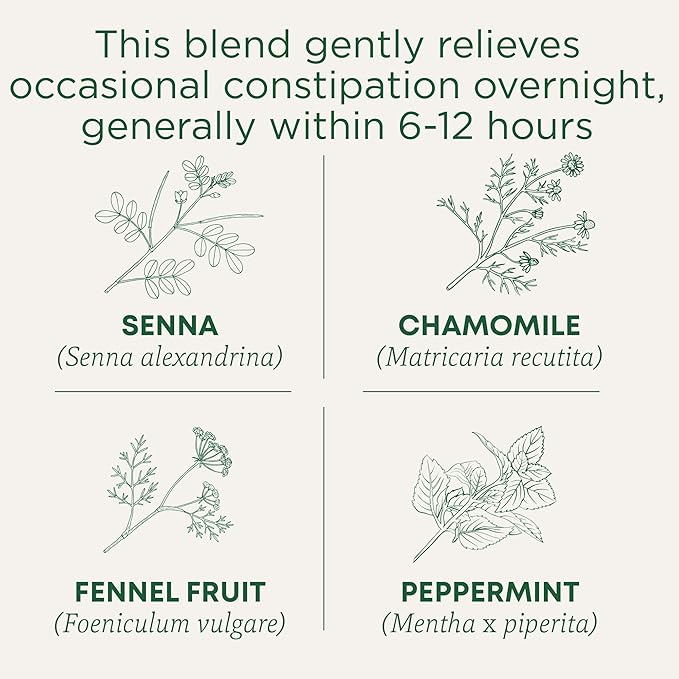 Traditional Medicinals Organic Smooth Move Tea Chamomile &amp Senna - Helps Relieve Constipation Overnight - Kosher Non-GMO Caffeine-Free Compostable - 96 Tea Bags (6 Packs of 16)