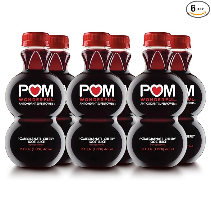 POM Wonderful Antioxidant Superpower Pomegranate Cherry 100% Juice 16 fl oz (Pack of 6)