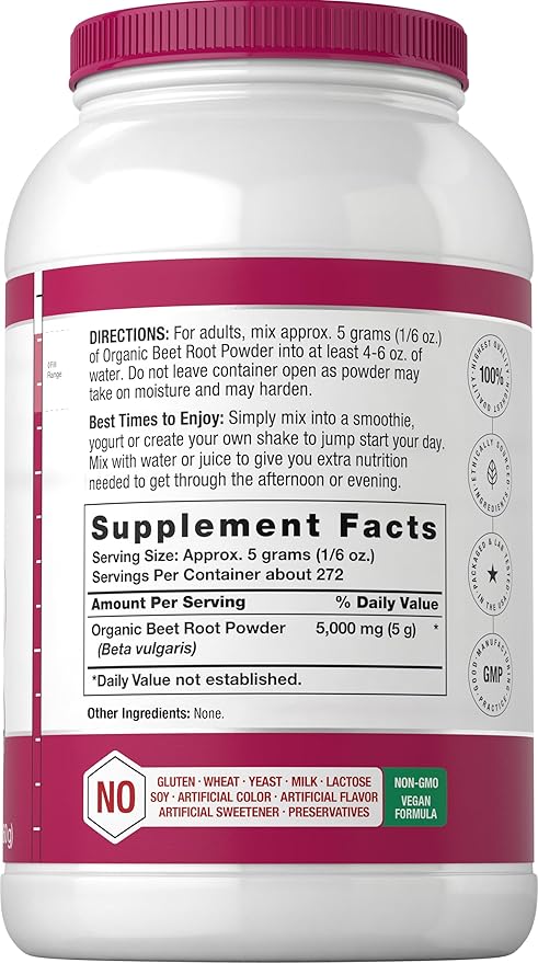 Horbäach Organic Beet Root Powder | 3lb Bulk Supplement | Raw Superfood | Vegan Non-GMO and Gluten Free Formula
