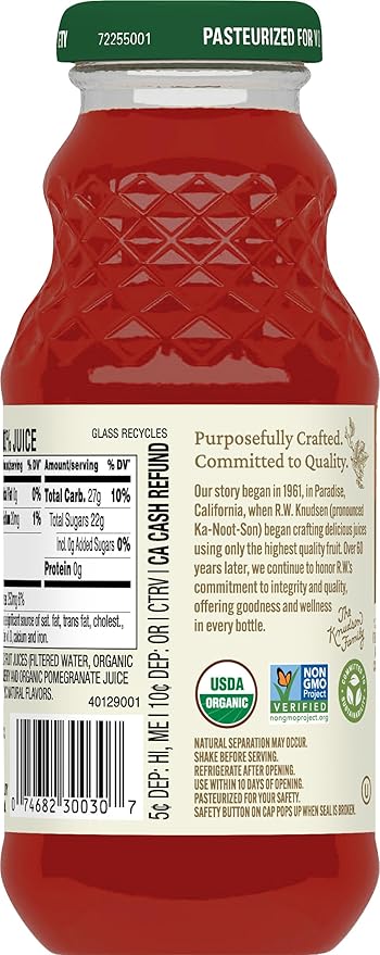 R.W. Knudsen Organic Cranberry Pomegranate Juice 8 fl oz (12 Pack)