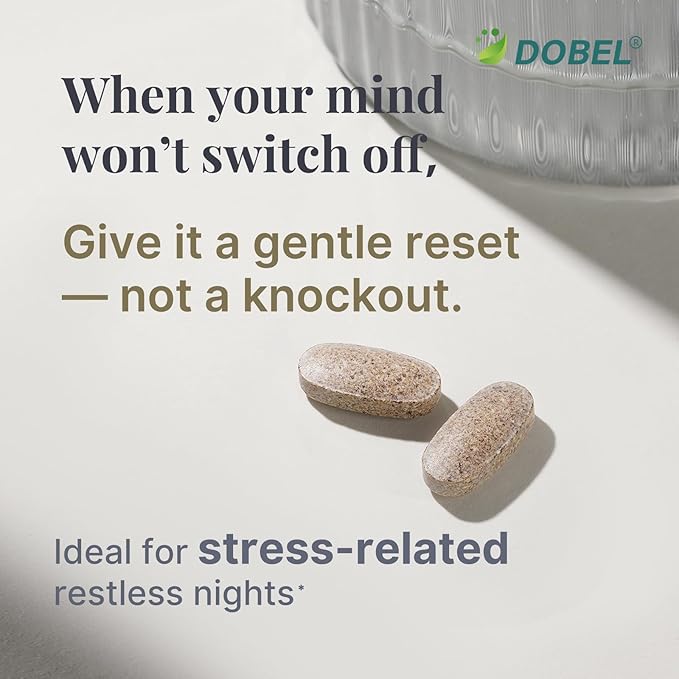 DOBEL Relax &amp Sleep - Melatonin Free Sleep Aid for Adults - Magnesium Glycinate Ashwagandha GABA &amp 5-HTP - Non-Habit Forming Support for Deep Sleep &amp Evening Calm - 60 Tablets