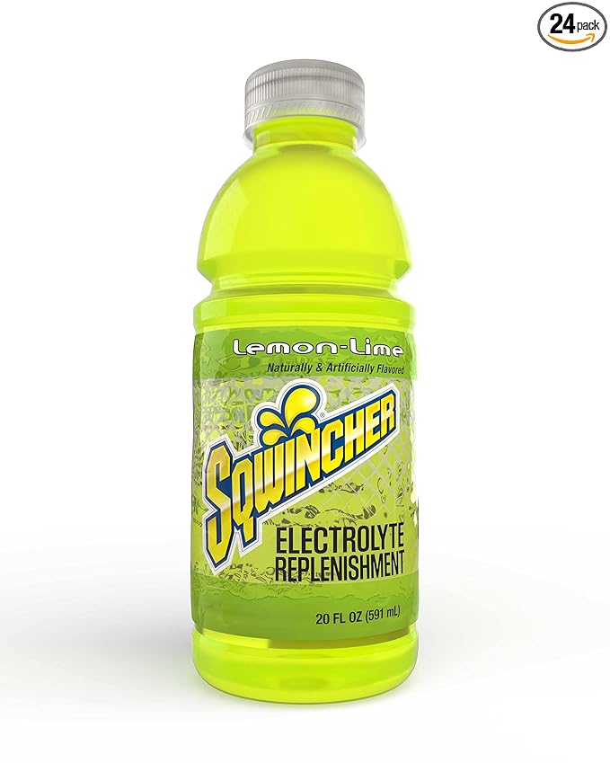 Sqwincher Activity Drink Bottles | Lemon-Lime Flavored | Low Calorie | Low Sodium | Ready-To-Drink | Electrolyte Replenishment Hydration Drink | 20 oz (Case of 24)