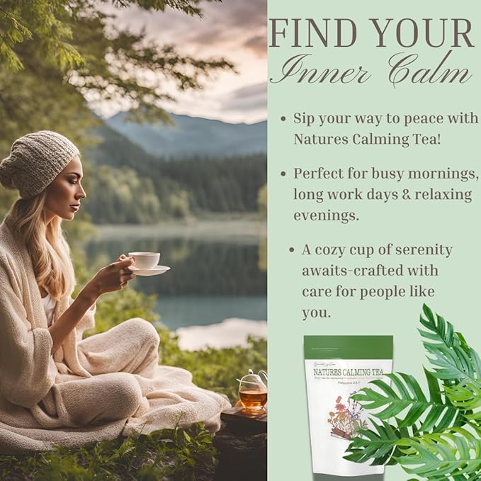 Nature’s Calming Tea – Sleep Tea with Chamomile Lavender &amp Ashwagandha for Stress Relief Relaxation &amp Bedtime Support – Caffeine Free Herbal Tea Bags