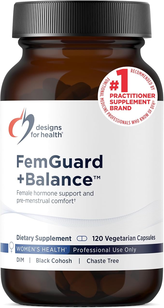 Designs for Health FemGuard + Hormone Balance for Women - DIM Black Cohosh Calcium D-Glucarate EGCg Green Tea Extract &amp Chaste Tree Supplement for Mood Support &amp Estrogen Metabolism (120 Ca