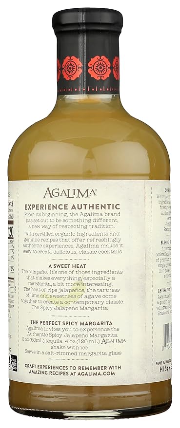Agalima Organic Spicy Jalapeño Margarita Mix Gluten Free 33.8 Fluid Ounces (Pack Of 6)