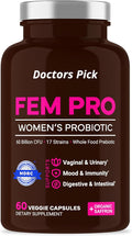 Fem Pro Probiotics for Women. 17 Clinically Effective Strains for Vaginal Digestive &amp Immune Support Urinary Tract Health pH Balance and Mood. 60 Veggie Capsules 2 Month Supply