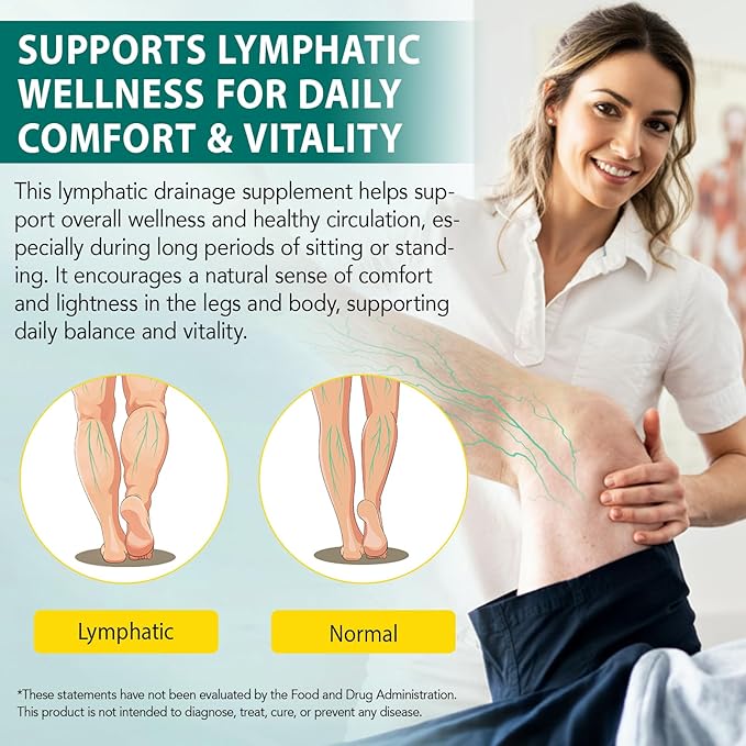 Lymphatic Drainage Supplements 4275mg Lymph System Support Supplement for Women &amp Men Daily Wellness Support 21-in-1 Herbal Blend with Echinacea Dandelion Burdock Turmeric &amp More 240 So