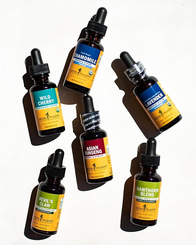 Herb Pharm Certified Organic Chamomile Liquid Extract for Calming Nervous System Support - 4 Ounce
