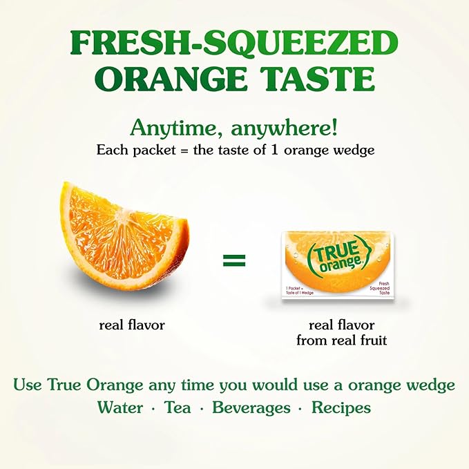 True Orange 500ct (Pack of 1) - Water Enhancer - Bulk Dispenser - 0 Calorie Drink Mix Packets For Water - Orange Flavoring Powder Packets