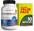 HerpesFend Max Extra Strength Advanced Defense Formula 60 Capsules with Elderberry Echinacea Turmeric Garlic Vitamins and Probiotics (10)