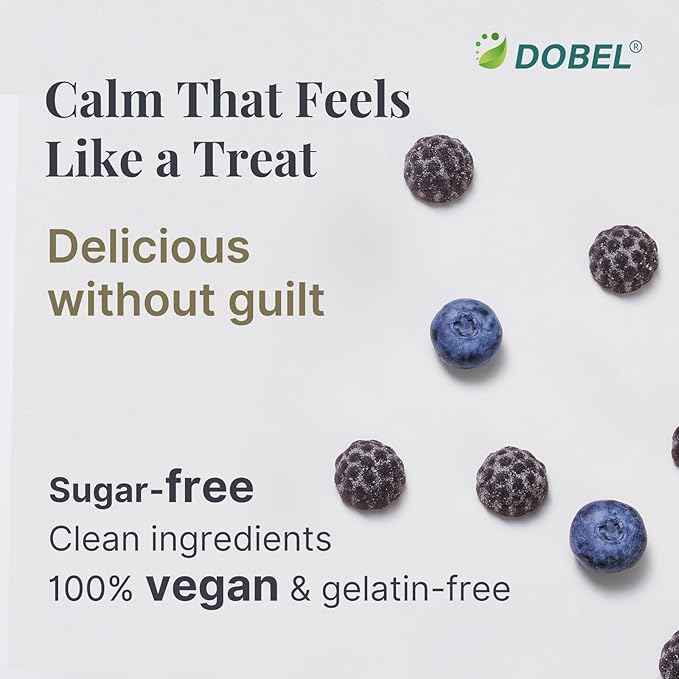 Dobel - Calm &amp Sleep Gummies for Adults | Calming Gummies with GABA 5-HTP &amp Ashwagandha KSM-66 Sugar-Free Vegan Bedtime Wind-Down Support Natural Blueberry Flavor - 60 Gummies