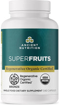 Ancient Nutrition Regenerative Organic Certified SuperFruits Capsules Supports Gut and Immune System Health Made with Probiotics Dragonfruit Mulberry and Goji 60 Count