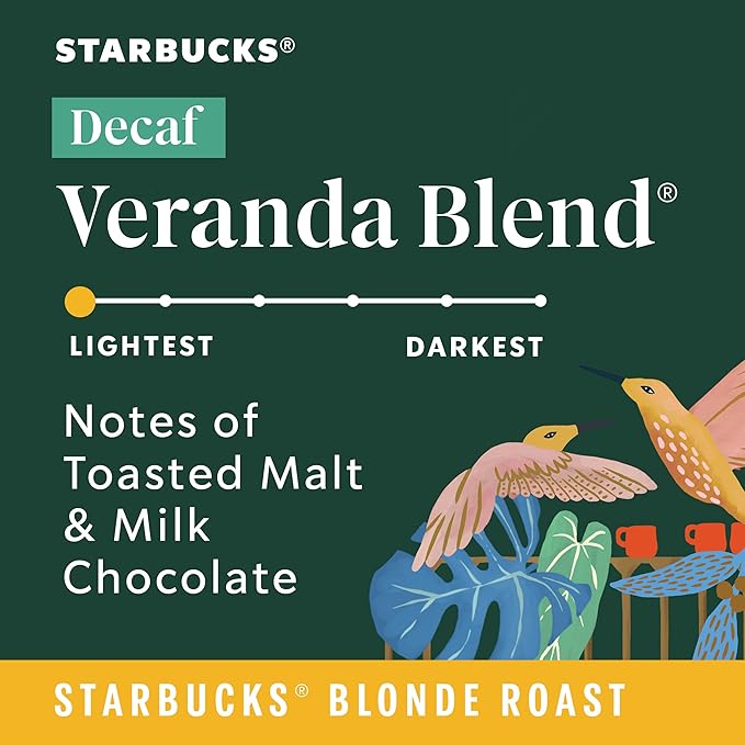 Starbucks Ground Coffee Blonde Roast Hot or Iced Coffee Decaf Veranda Blend Six 12 oz Bags