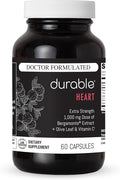 Durable Heart – Bergamonte Citrus Bergamot 1000 mg + Olive Leaf Extract + Vitamin C - Heart Health Supplement for Healthy Cholesterol - Doctor Formulated Vegan Non-GMO Made in USA (60 Capsules)