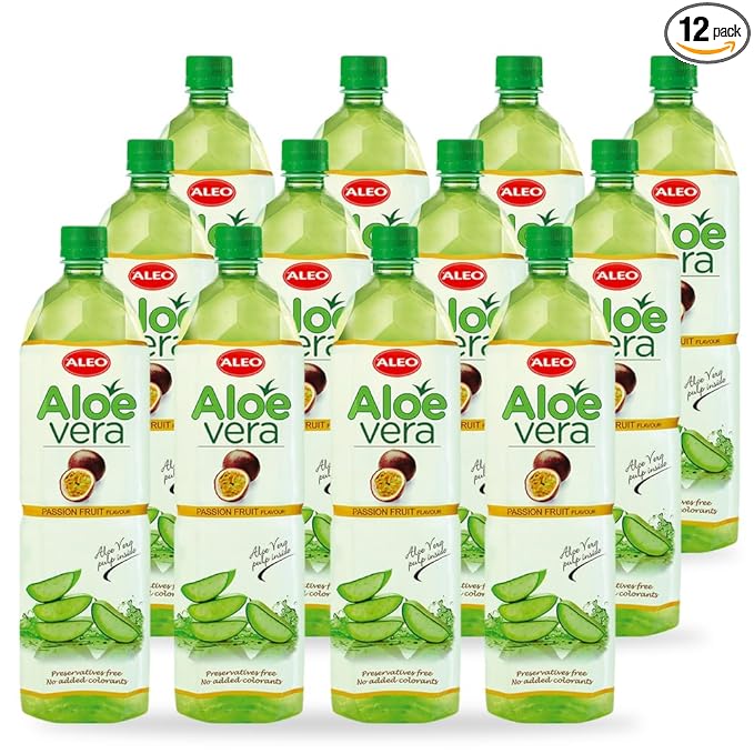 ALEO 1.5L Premium Passion fruit Aloe Vera Drink - Natural No Preservatives No Artificial Colors Superior Taste Award 2025
