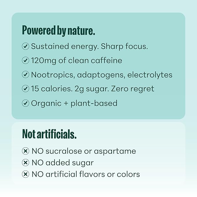 NOOMA - Performance Energy Drink - Pre Workout Drink - Nootropics Adaptogens + Electrolytes - 120mg Clean Caffeine 15 Calories &amp 2g Sugar - Variety Pack -12 Pack -12oz ea.