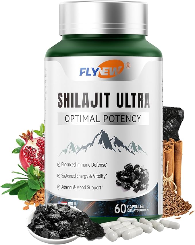 Shilajit for Men Women Shilajit with Naturally Fulvic Acid &amp L-Arginine Himalayan Shilajits for Extra Power Stamina &amp Immune Support Non-GMO Made in USA 60 Capsules 1300mg Per Serving