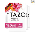 TAZO Passion Herbal Tea Bags Iced or Hot Caffeine-Free 120 Total Tea Bags (20ct - Pack of 6)