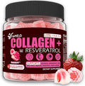 Multi Collagen Gummies Peptides Hydrolyzed Type I II III V X Plus Resveratrol Hyaluronic Acid &amp Biotin Gummies for Hair Skin and Nails Vitamins | Colageno Hidrolizado for Women &amp Men | Sug