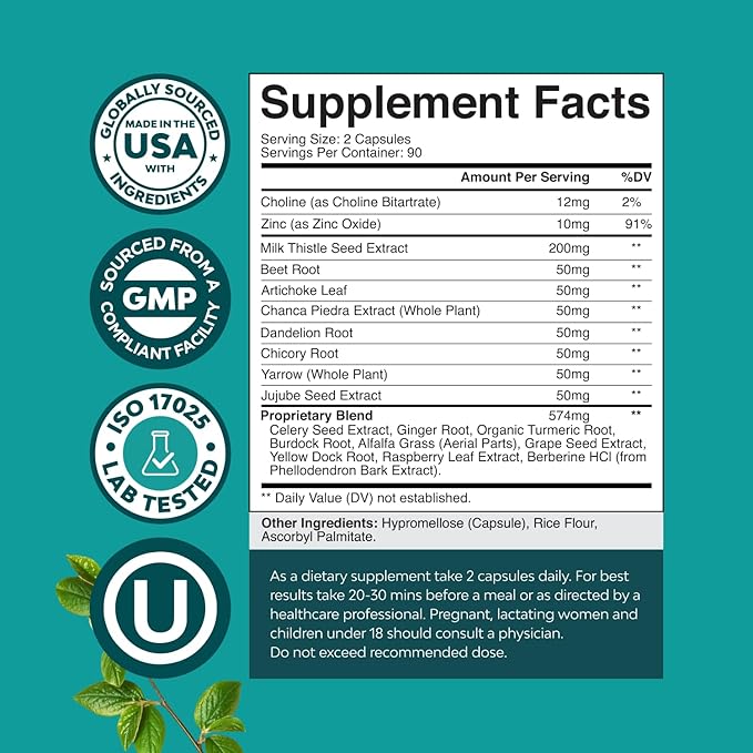 Natures Craft Liver Cleanse Detox &amp Repair 180 Capsules - Herbal Liver Support Milk Thistle Supplement - Silymarin Milk Thistle Supplements with Dandelion Root Choline Beetroot &amp Artichoke E